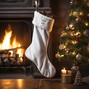 Christmas Stocking Mockup Present Mockup Drawstring white Stocking Bag Festive Winter Photo Holiday Mockup JPG Digital Download