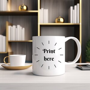 White Mug Mockup, 15oz Coffee Cup Mock, White Mug Mocks, Luxury Lifestyle Mug Mockup, Gold Aesthetic, Trendy Boho