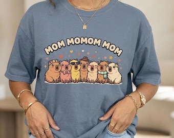 Overstimulated Capybara Mom T-Shirt – Funny Animal Mama Tee