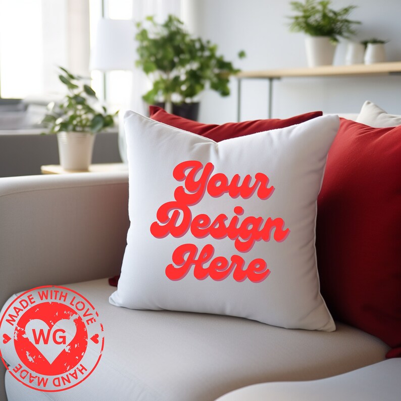 Pillow Mockup Valentines Day Pillow Mockup Bundle White Styled Pillow