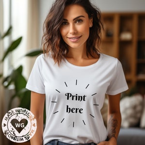 Bella Canvas 3001 White Mock-up, 3001 T-shirt Mock-up, Model Bella Canvas 3001 Mocks, Model Mock-up, T-shirt Mock-up, Tee Mock-up