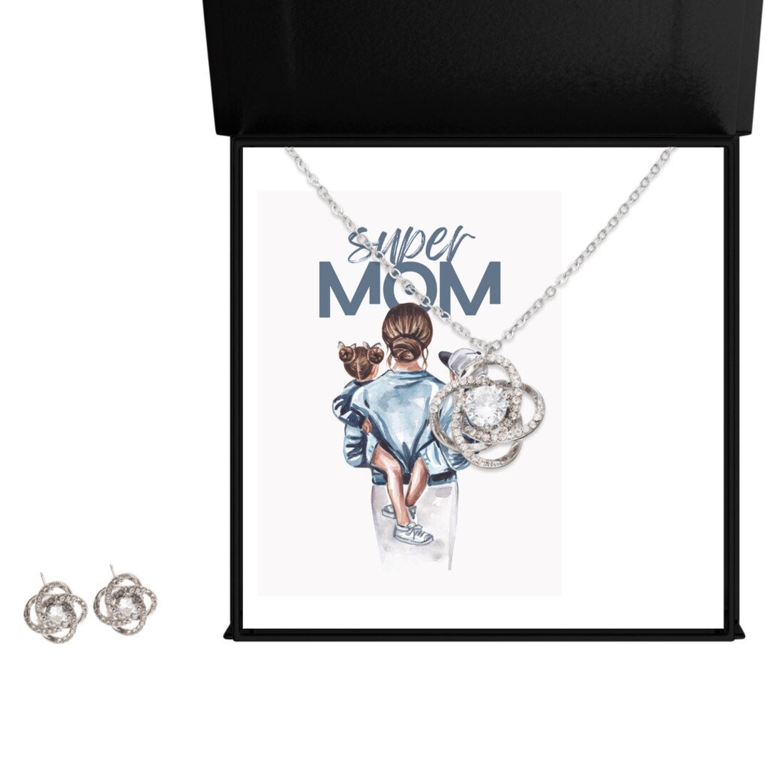 Love Knot Necklace and Earring Set Etsy