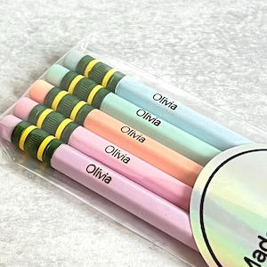 Personalized pencils custom engraved with your choice of name - Perfect for Teacher Appreciation and Back to School, Ticonderoga, pencils