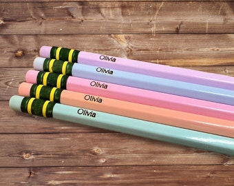 Personalized Engraved Pencils| Pastel Pencils |party favors| Easter Basket| Back to School| Birthday gift| Ticonderoga| #2| Ships Fast