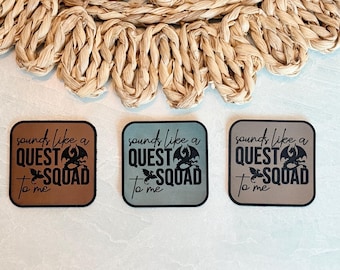 Fourth Wing Inspired Patch: Laser Engraved Leatherette Quest Squad