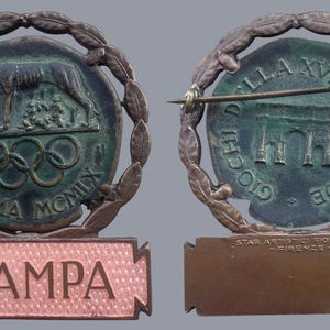 Vintage 1960 Rome Olympic Games Press Badge Pin - Stampa Official Media Pass