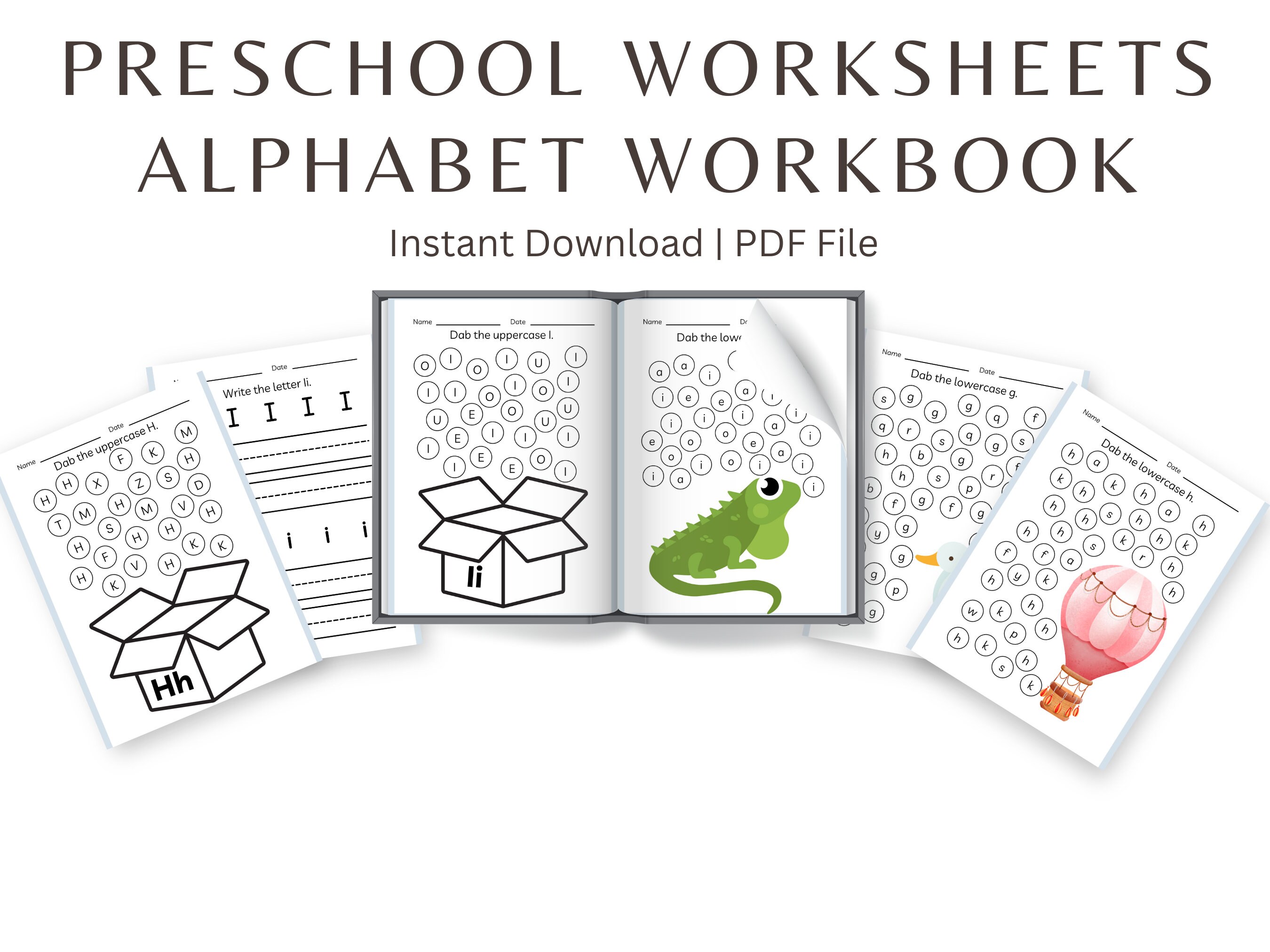 Preschool Workbook Alphabet Workbook Alphabet Activities Etsy