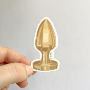 Gold Butt Plug Sticker for Laptop Sticker Adult Themed Sticker Gift for Sticker Lover Gift for Him Stocking Filler
