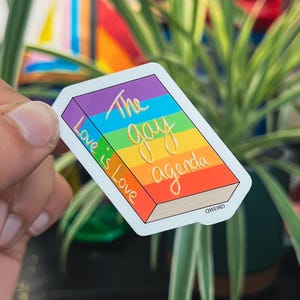 The Gay Agenda Rainbow Pride Sticker for Laptop Sticker for LGBTQ+ Pride Sticker Gift for Sticker Lover Queer Gift for Her Stocking Filler