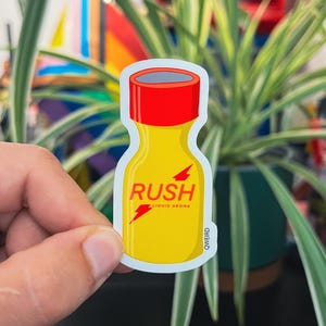 RUSH Popper Sticker for Laptop Sticker for Queer Adult Themed Sticker Gift for Sticker Lover Gift for Him Stocking Filler