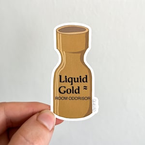 Sticker popper doré liquide pour ordinateur portable Sticker pour adulte queer, cadeau pour amateur de stickers, cadeau de remplissage pour bas