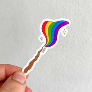 Sticker baguette arc-en-ciel pour ordinateur portable Sticker fierté LGBTQ+ cadeau pour amateur de stickers cadeau pour elle