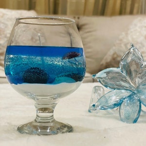 Bougie de cire de gelée d'océan Bouteilles en verre de cristal transparent  Bougies de gel d'aromathérapie sans fumée Table Coquillages parfumés