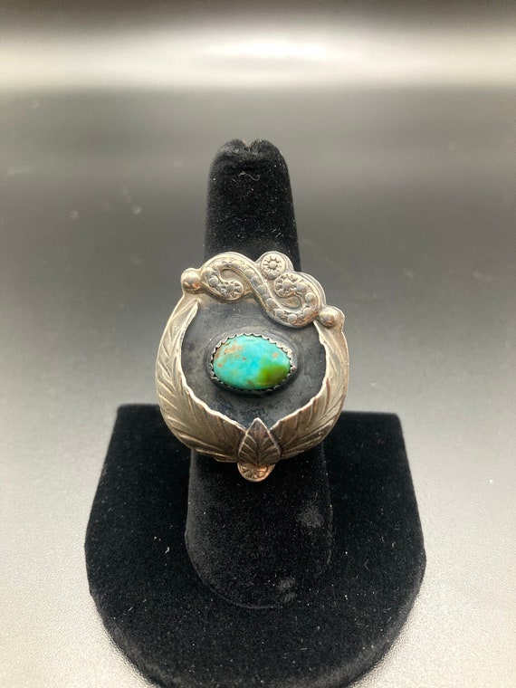 Stunning Vintage Native American Turquoise Ring Si