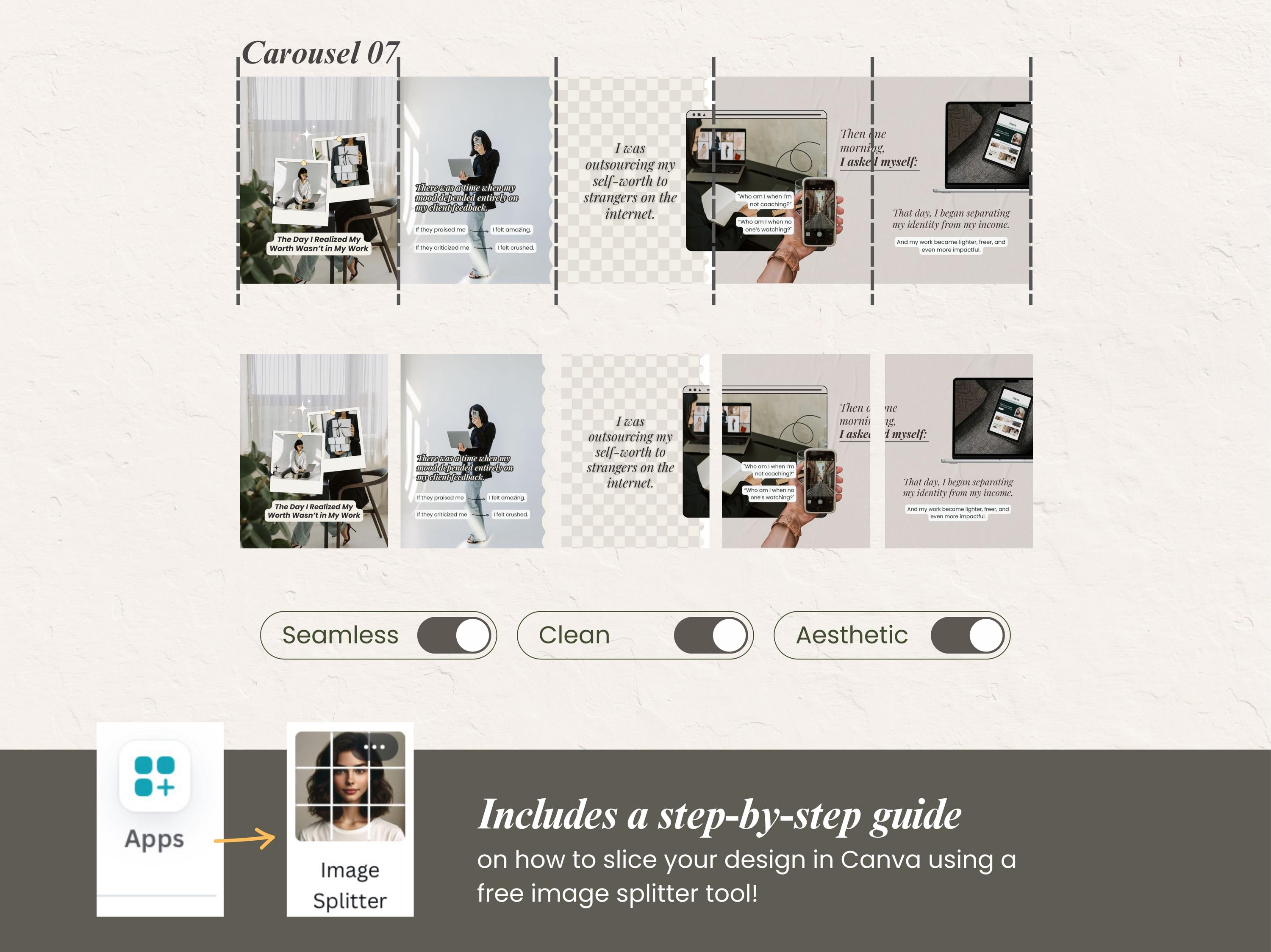 Seamless Carousel Templates | Social Media Manager Templates | Portrait ...