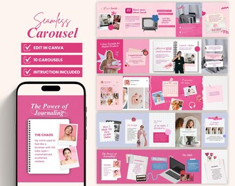 Instagram Carousel Templates: Bold Social Media Manager Canva Layout (Digital Download)