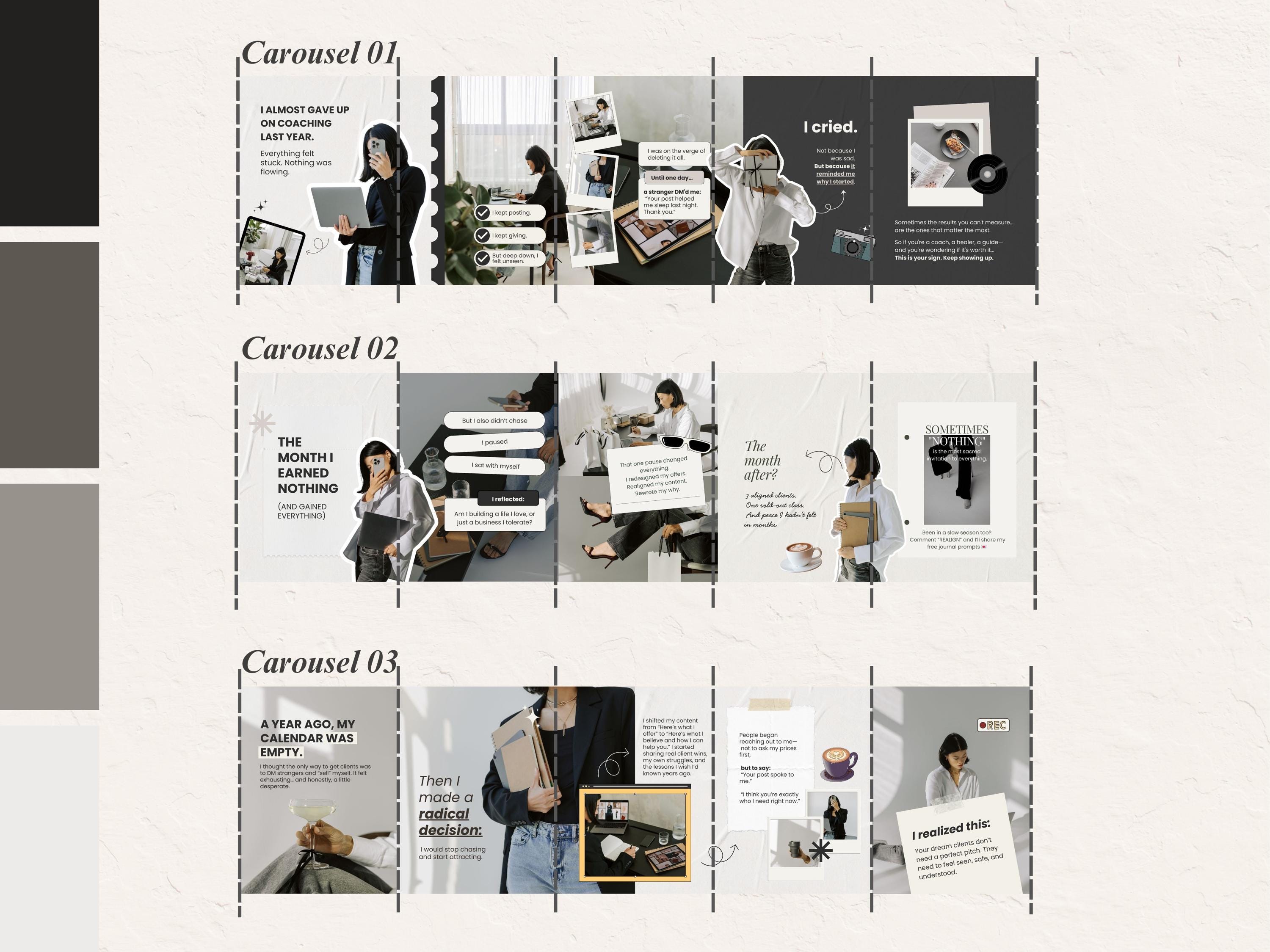 Seamless Carousel Templates | Social Media Manager Templates | Portrait ...