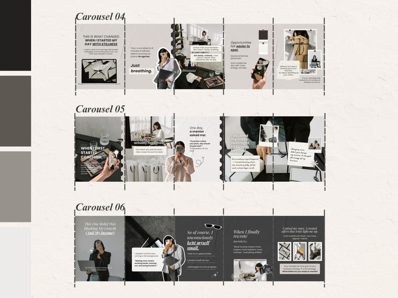 Seamless Carousel Templates | Social Media Manager Templates | Portrait ...