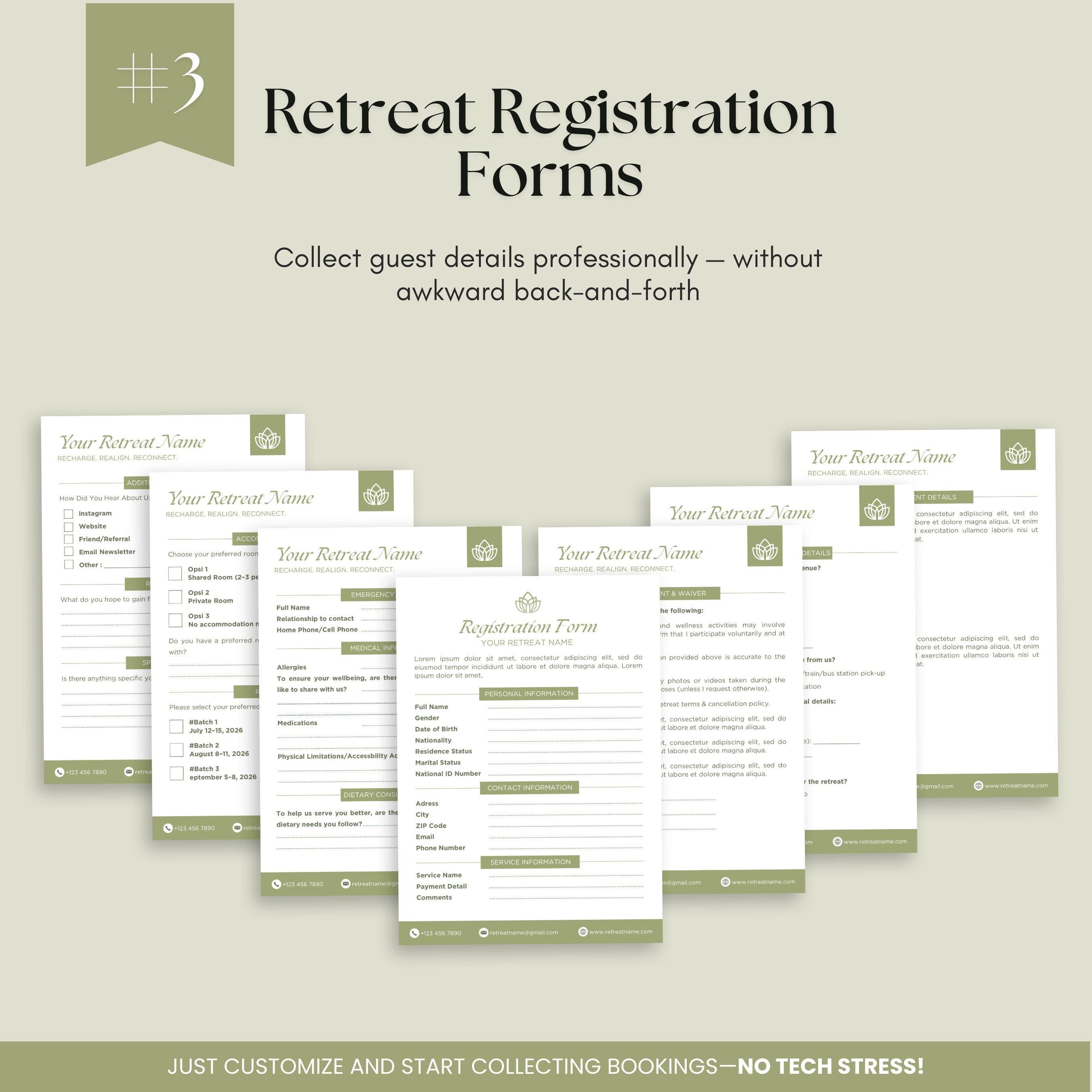 Complete Wellness Retreat Planning Bundle Editable Templates for Canva ...