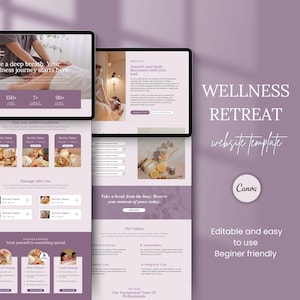 Massage Website Template, Spa Canva Website Template, Massage Therapist, Beauty Salon Landing Page, Dermatologist and Estheticians