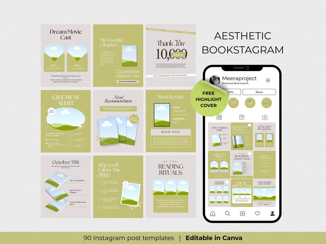 Bookstagram Canva Template Book Instagram Social Media Book Review ...