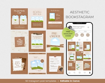Bookstagram Canva Template Brown Paper Theme Templates Reading Book Review Instagram Author Marketing Instagram Bookish