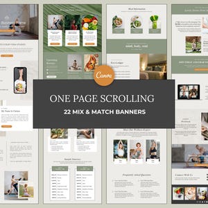 May include: A website mockup for a yoga retreat business. The website features a variety of banners with images and text, including information about the retreat, the instructors, and the benefits of yoga. The website also includes a call to action to join the retreat and grab a free bonus.