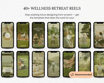 40+ Wellness Instagram Reels Vorlagen, Retreat Reels, Wellness Retreat Vorlage, bearbeitbare Canva Reels, Reels Vorlage, Canva Reels