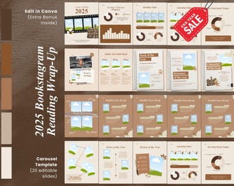 2025 Bookstagram Reading Recap Templates Book Review Canva Reading Challenge Bookish Tracker Monthly Reading Tracker Book Social Media