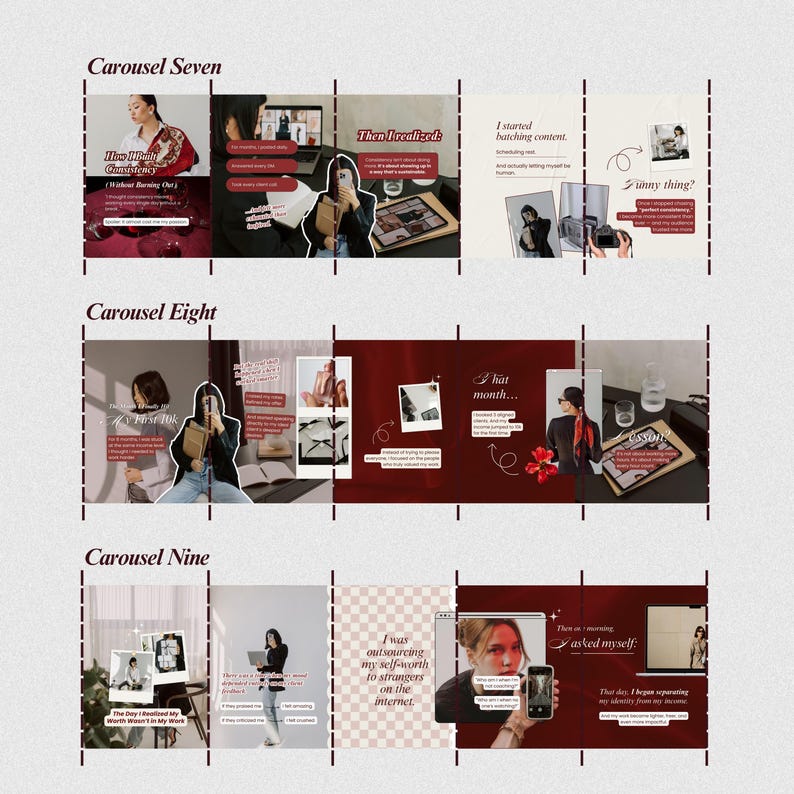 Seamless Instagram Carousel Templates Elegant Social Media Manager Bold ...