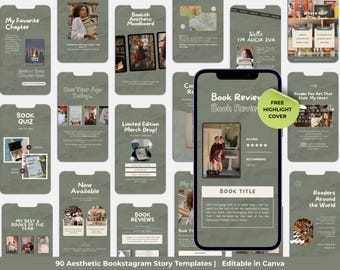 Bookstagram Story Template Aesthetic Book Instagram Instagram Bookstagrammer Social Media Author Bookish Instagram Content Customizable