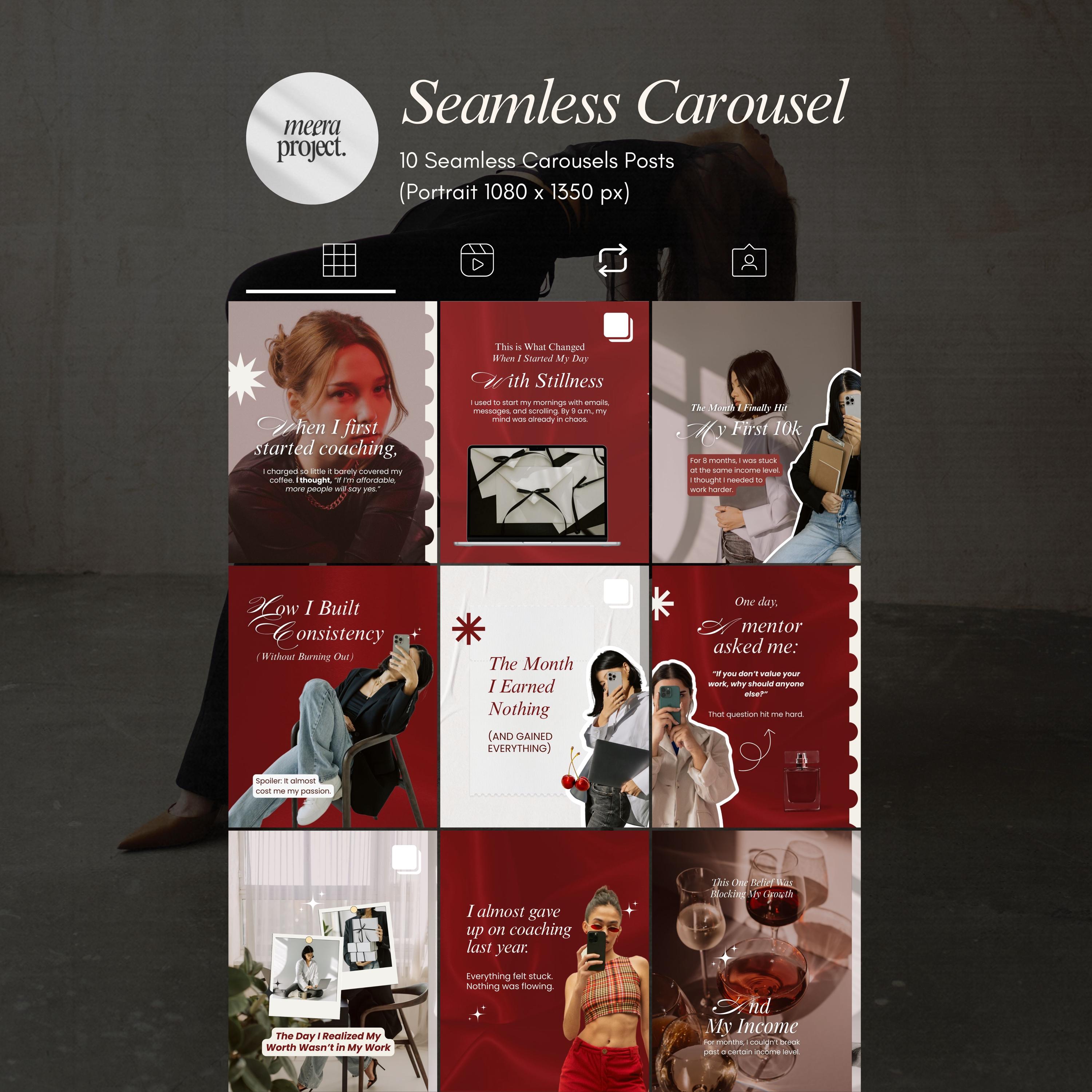 Seamless Instagram Carousel Templates Elegant Social Media Manager Bold