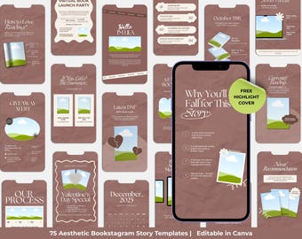 Bookstagram Story Template Aesthetic Book Instagram Bookstagrammer Social Media Author Bookish Instagram Content Customizable