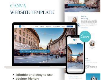 Travel Website Template, Canva Landing Page, Lading Pages, One Page Website, Sales Funnel, Website Designer, Website Template, Travel Agent