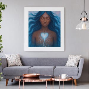 Canvas Art, Intuitive Spiritual Artistic Gift, Calming Illustration, Feminine Energy, Emotional Healing - Matte Canvas, Stretched, 1