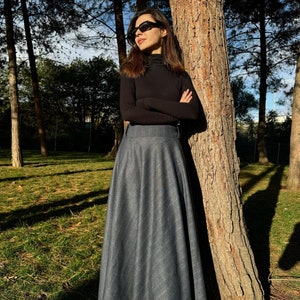 Long wool skirt with pockets online