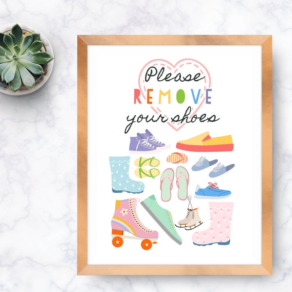 Please remove your shoes sign, printable art, take shoes off, mud room art, shoes off please, remove shoes printable, entry room art