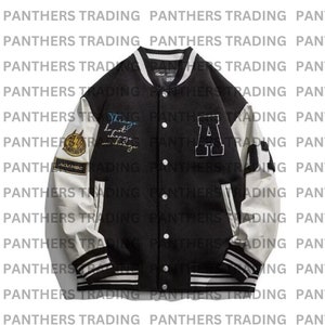 New Handmade Ovo Collegiate Stylish Varsity Wool Jacket With Leather Sleeves Letterman Jacket Gifts For men's/women's image 1