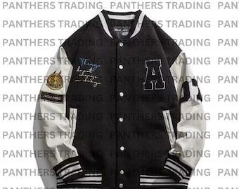 New Handmade Ovo Collegiate Stylish Varsity Wool Jacket With Leather Sleeves Letterman Jacket Gifts For men's/women's