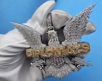 Colgante de águila helado personalizado / Joyería llamativa de hip hop