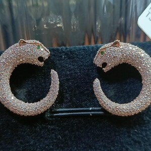 14K Gold Over Panther Earrings Unique Animal Stud Earrings Panther Carolina Earrings Leopard Earrings Animal Stud For Women Christmas Gifts