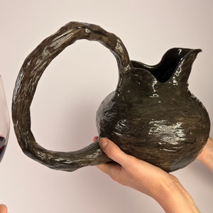 Ceramic Wine Carafe Wabi Sabi Ceramic Hand Made Pitcher Historical and Modern Pitcher Art Piece Contemporary Housewarming gift