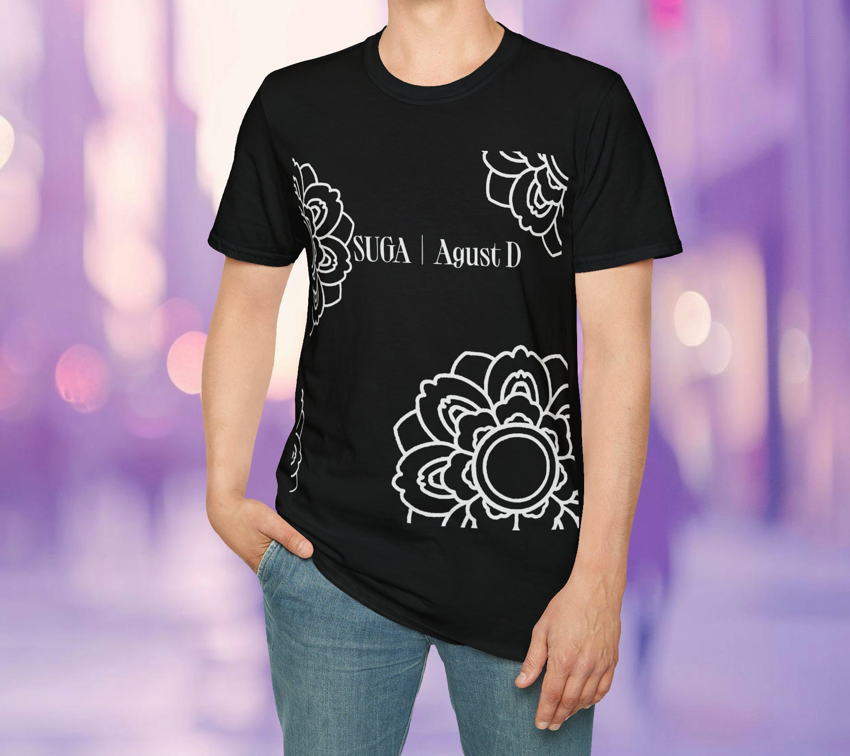 BTS Suga Agust D Lotus Shirt Kpop Suga Lotus Shirt Min