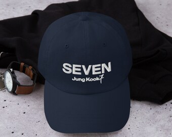 BTS Jungkook SEVEN Embroidery Hat With 7 Tatoo Design JK Bts Cap