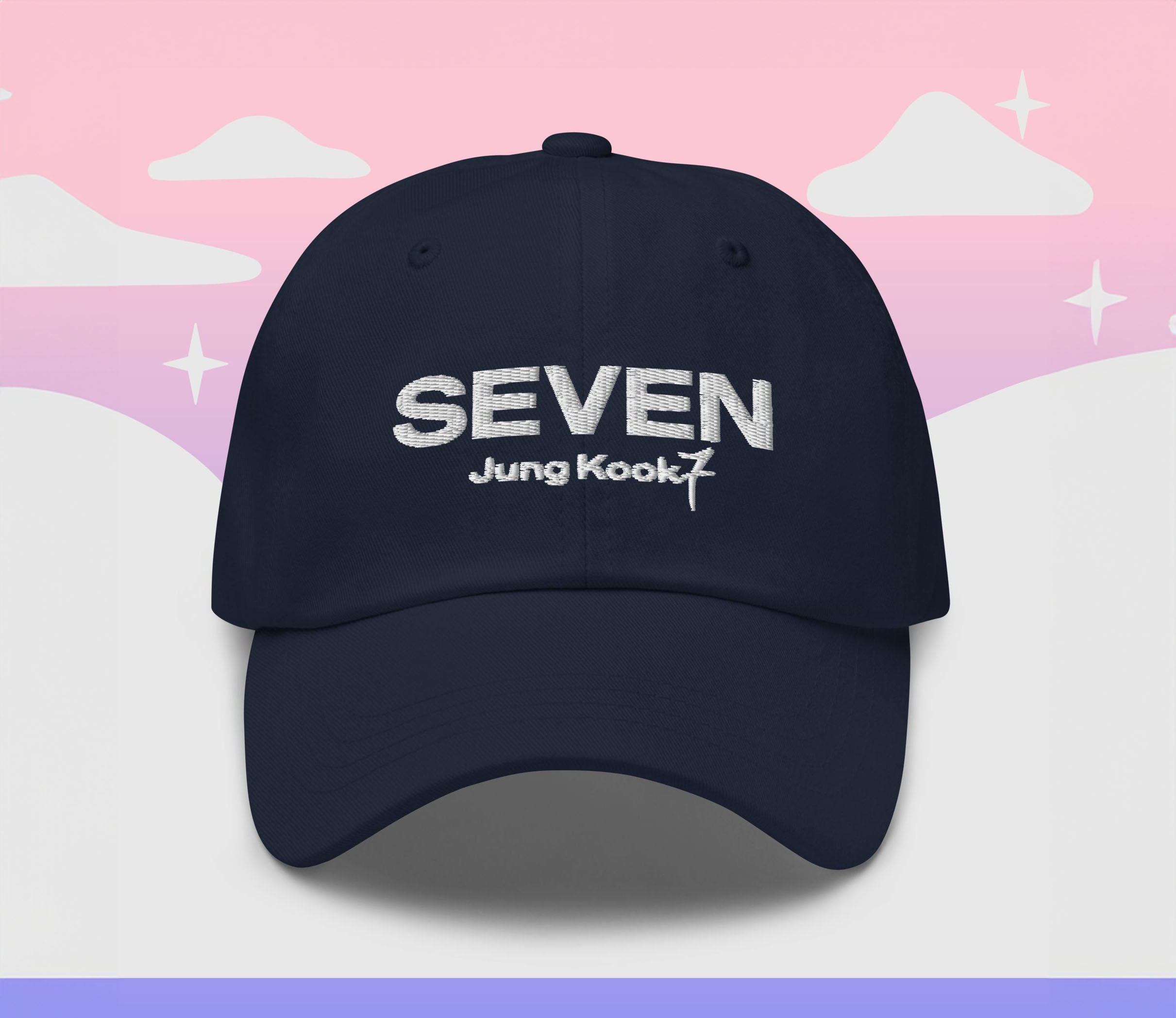 BTS Jungkook SEVEN Embroidery Hat With 7 Tatoo Design JK Bts Cap
