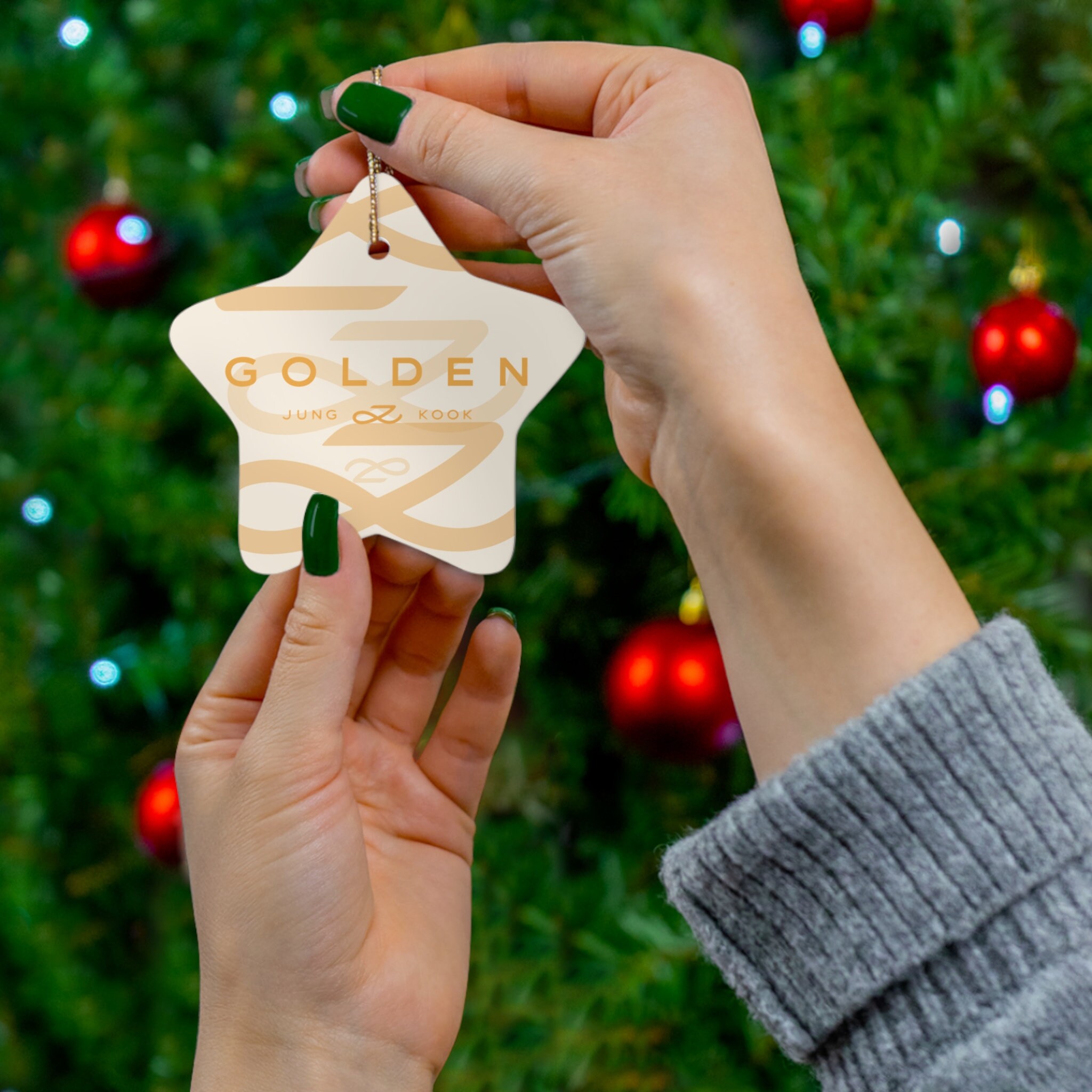 BTS JUNGKOOK チャーム オーナメント Jungkook Golden Unofficial Necklace - Includes both ring and