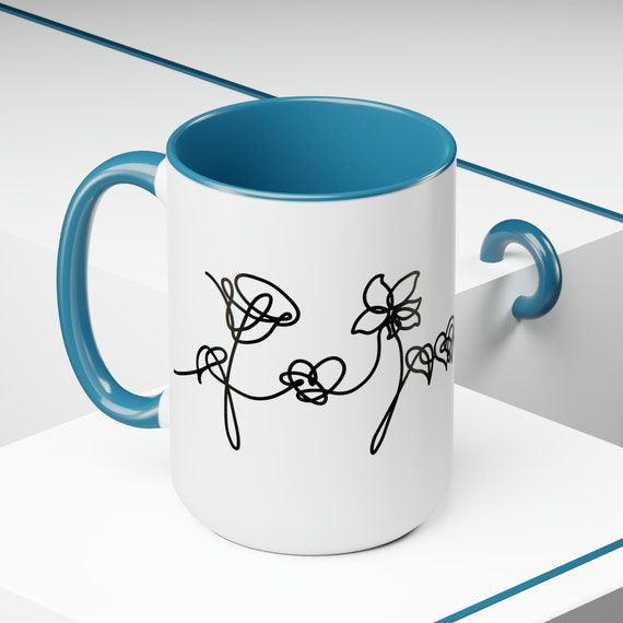 BTS Love yourself mug for everyone multicolor flowers hearts and love BTS mug Coffee Mug ARMY merch gift multicolor 15oz self care mug