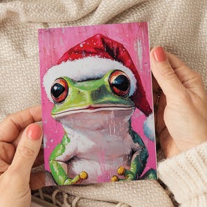 Cartões de Natal de Sapo, Cartões de Natal Ousados, Pacote de Cartões de Natal, Conjunto de Cartões de Natal, Cartões de Natal Divertidos, Cartões de Natal Engraçados, Animal