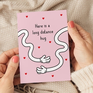 Lange afstand knuffelkaart, liefdeskaart verzenden, Missing You-kaart, een knuffelkaart sturen, Thinking of You-kaart, beterschapskaart, dikke knuffelkaart