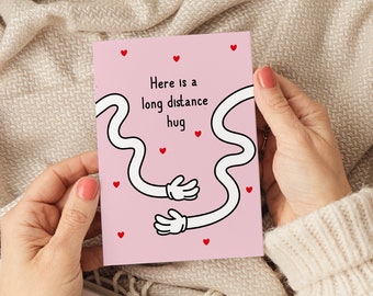 Long Distance Hug Card, Sending Love Card, Missing You Card, Sending A Hug Card, Thinking of You Card, Get Well Soon Cards, Big Hug Card